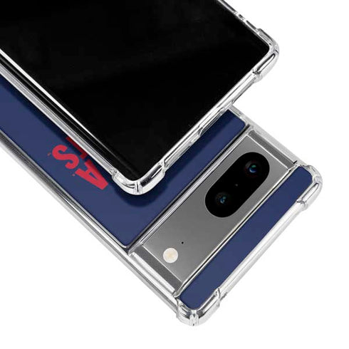 University of Arizona Wildcats Logo Split Blue Google Pixel 7a Clear Case
